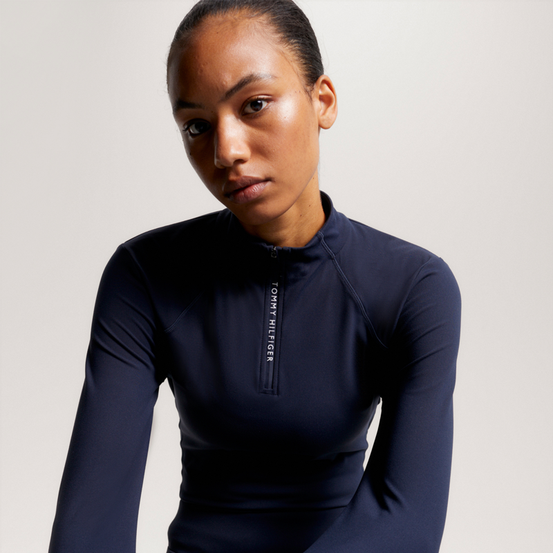 Tommy Hilfiger Women's Thermo 1/4 Zip Base Layer - Desert Sky-5